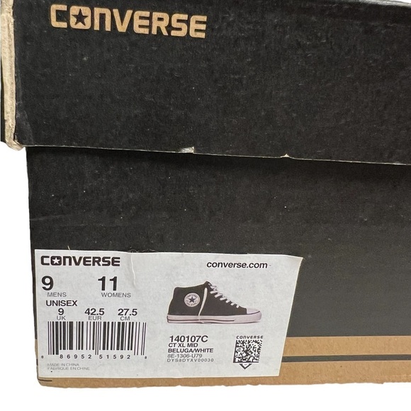 NIB Converse Chuck Taylor All Star XL Mid Sneakers in Beluga/White Size 11 - Picture 11 of 11